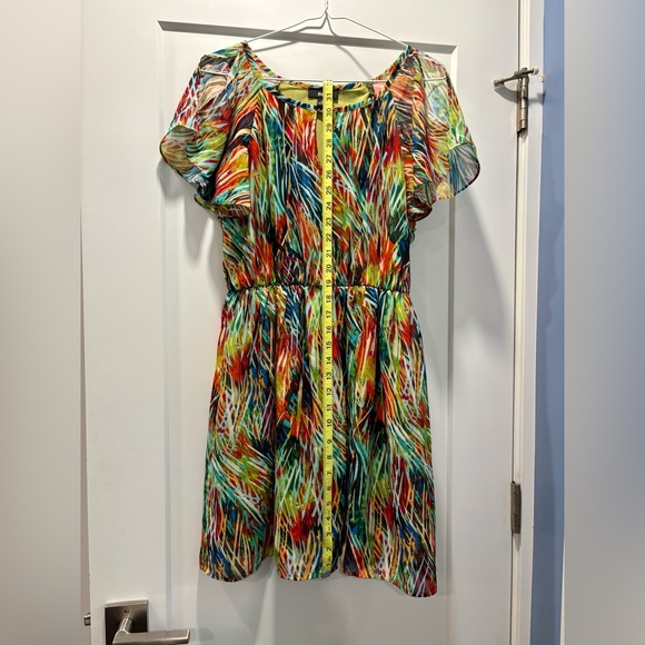 BCX | wispy, multicolored A-line print | Women’s size M dress - Picture 8 of 15
